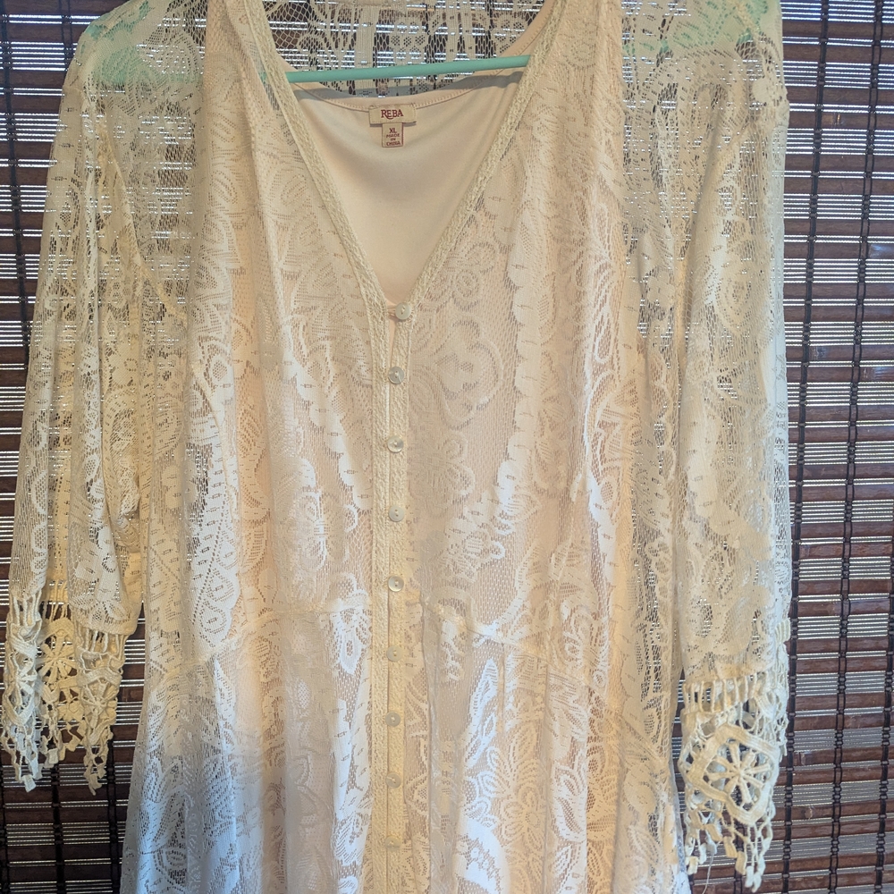 Reba Cream Lace Maxi Dress